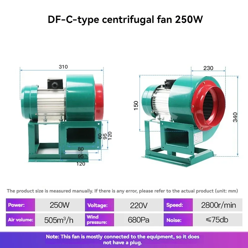 Large air volume blower, flange turbine blower, multi-blade centrifugal blower