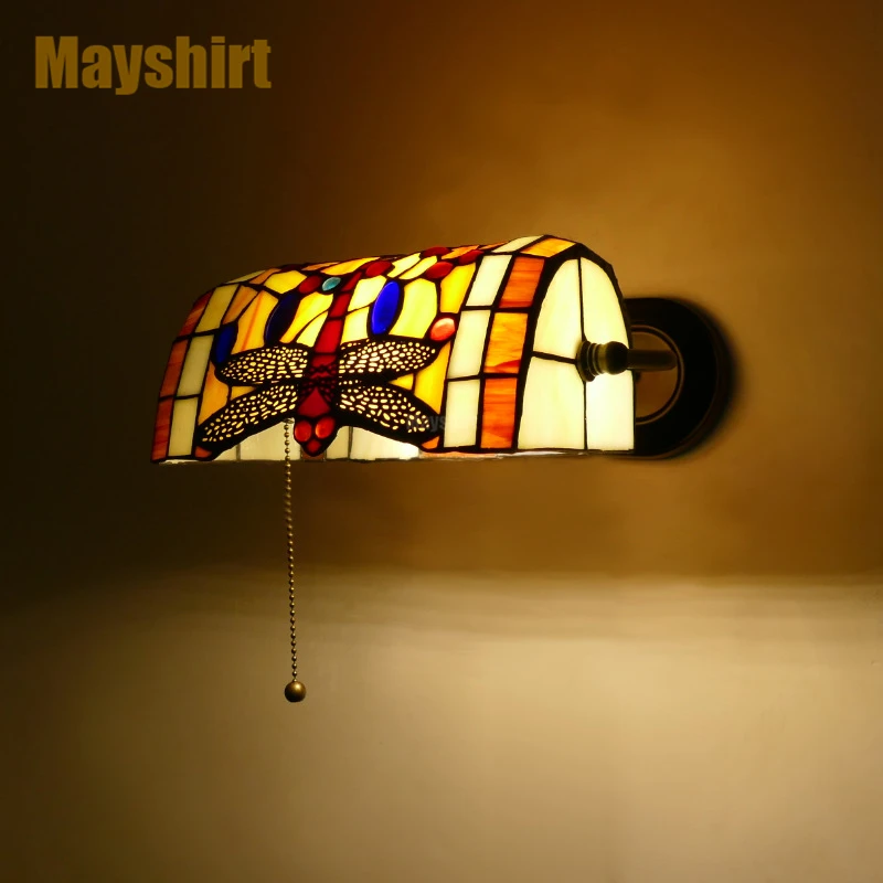 Tiffany Baroque Wall Lamp Vintage Stained Glass Wall Sconces for Home Decor Bedroom Bathroom Led Mirror Lights Indoor Lighting
