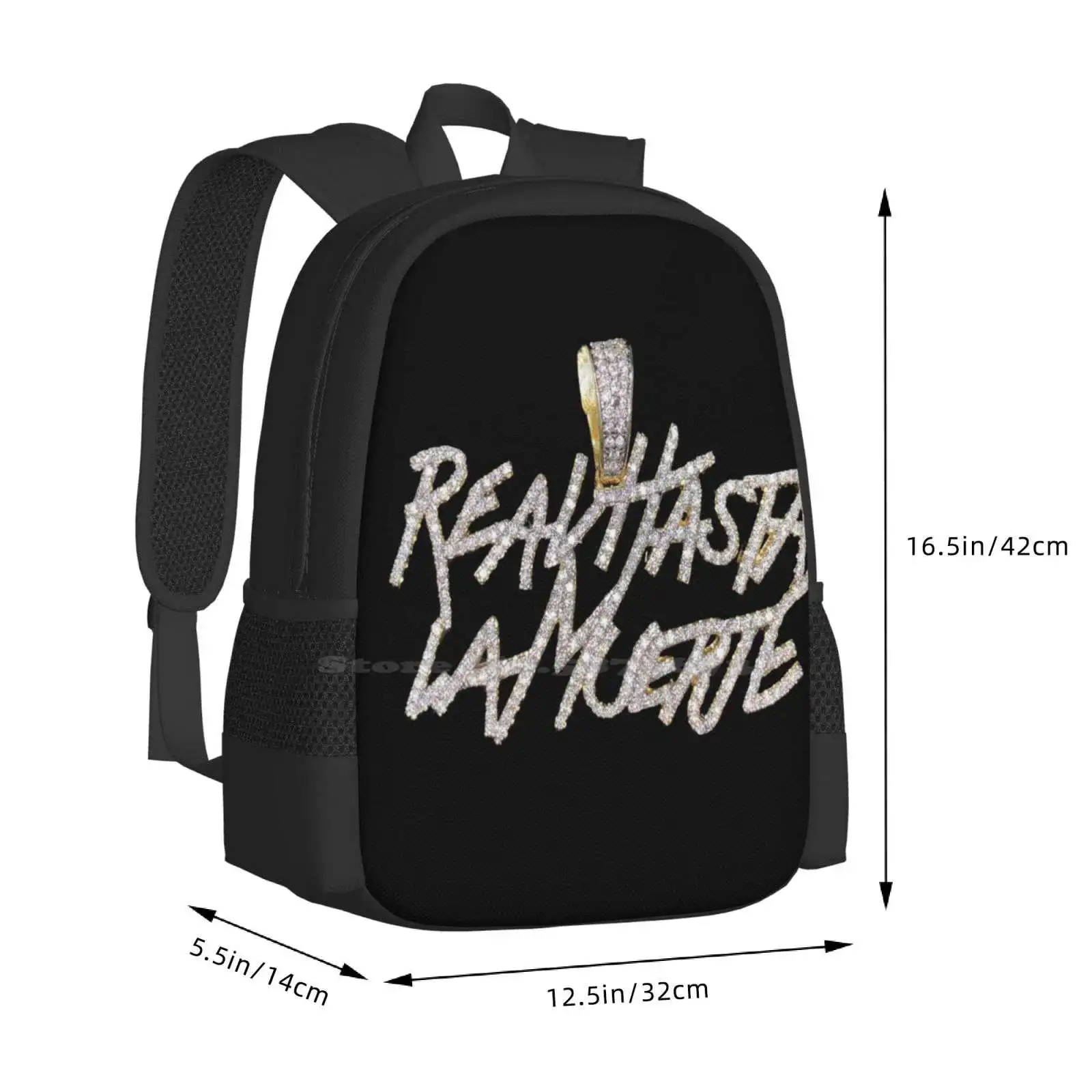 Anuel Diamonds Chain Anuel Aa Real Until Death Hot Sale Schoolbag Backpack Fashion Bags Chain Diamonds Anuel Aa Real To Death