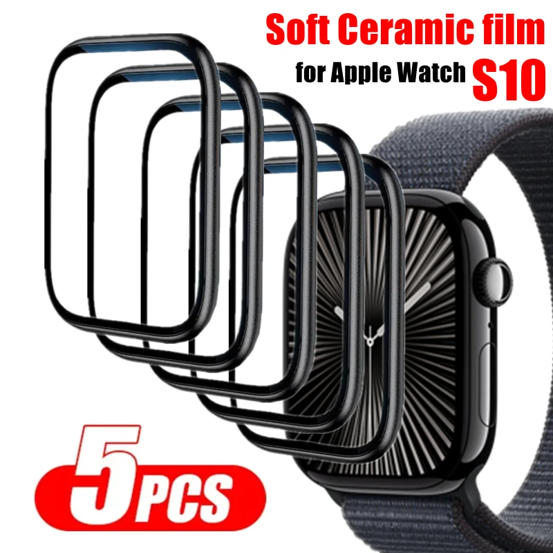 5PCS Protector Film for Apple Watch 10 9 Ultra 8 7 6 SE 5 4 3 2 1 Screen Protectors 40MM 41MM 42MM 44MM 45MM 38MM 46MM 49MM