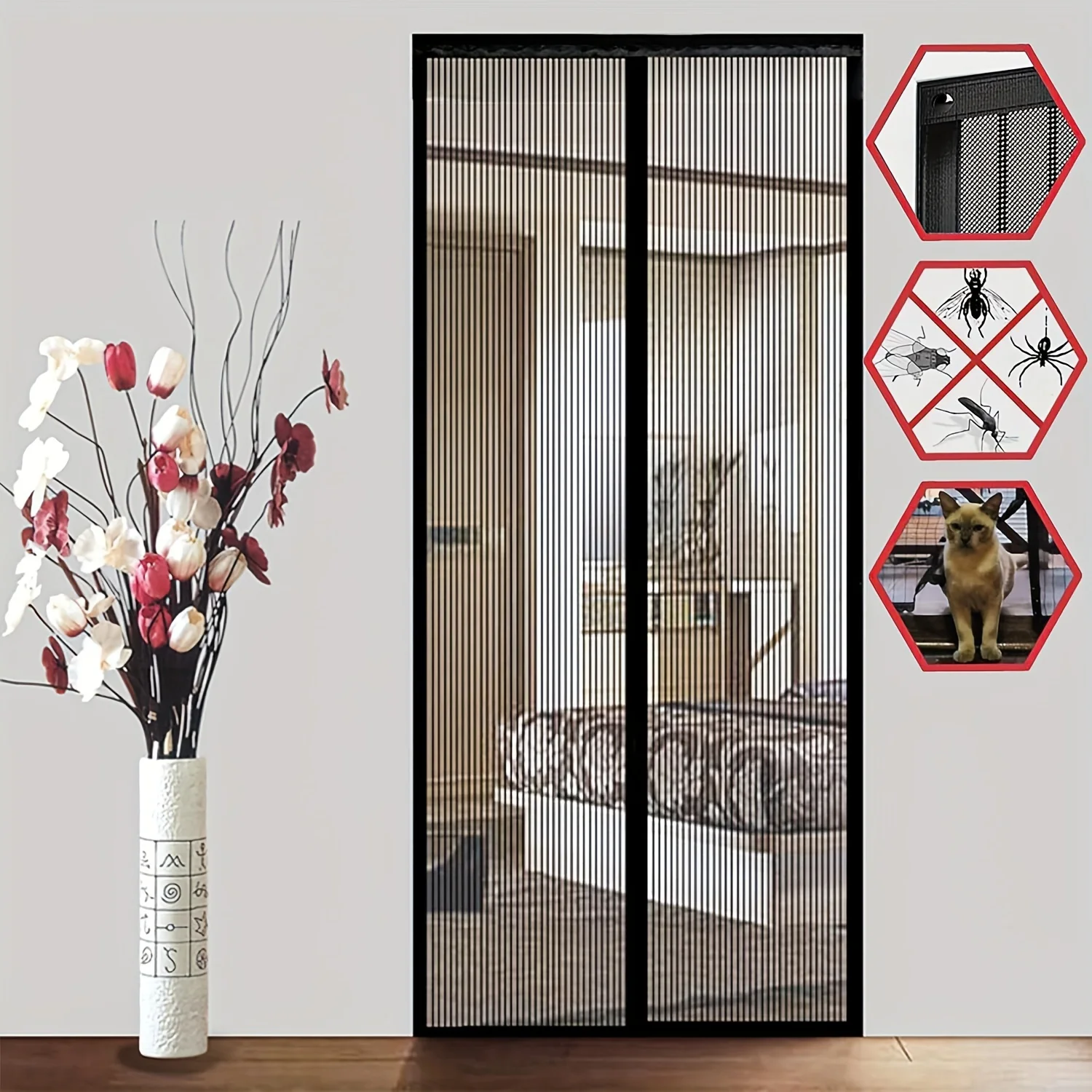 Prevent mosquitoes from entering - 100cm/3.93in * 210cm/8.26in magnetic anti-mosquito doors and windows curtains for restaurants