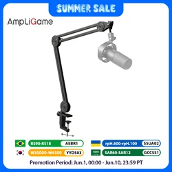 FIFINE Microphone Arm Boom,Suspension Stand-Heavy Duty Boom with Desk Clamp for AM8,Gaming,Streaming,Podcasting,Recording-BM63