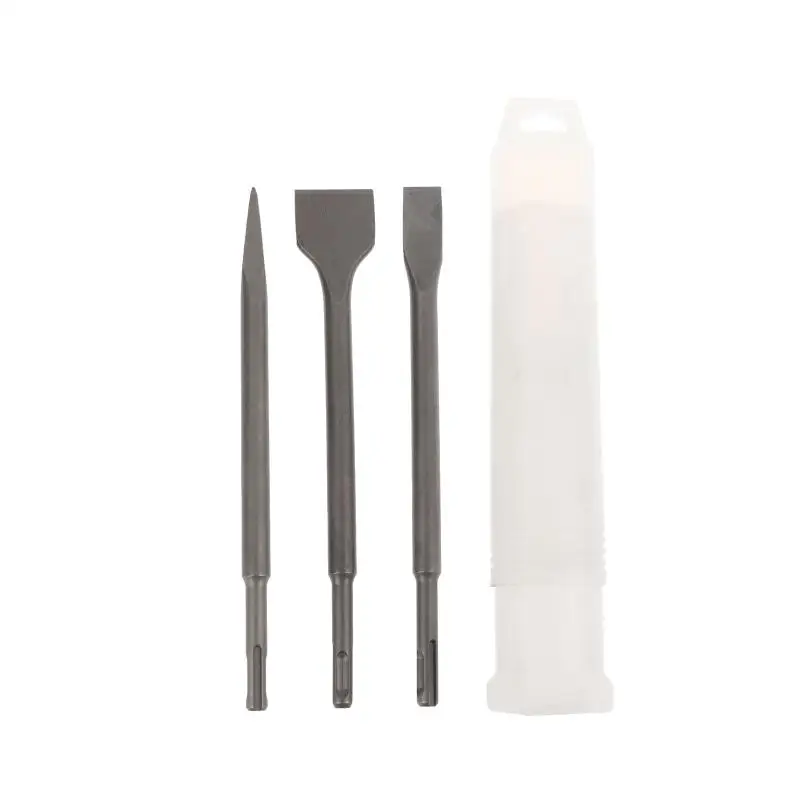 

3Pcs SDS-Plus Shank Chisel Set For Rotary Hammer Drills Masonry Concrete Drill Bit Kit Include Point Flat Scaling Chisels
