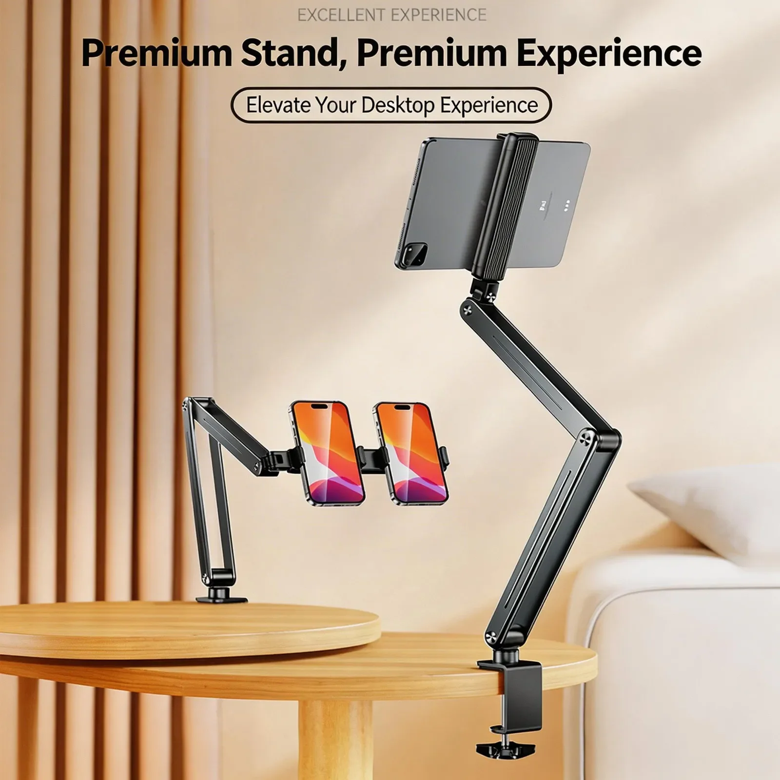 

Tablet Stand Mount 360 Rotation Flexible Long Arm Tablet Holder for 4-13 Tablet Support Bracket for Bed Desktop