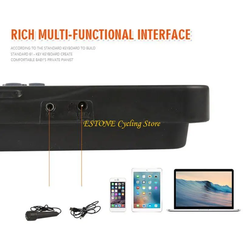 83CB 61 KEYS Electronic Organ Digital Piano Keyboard with Microphone Kids Kids Music Toy #2