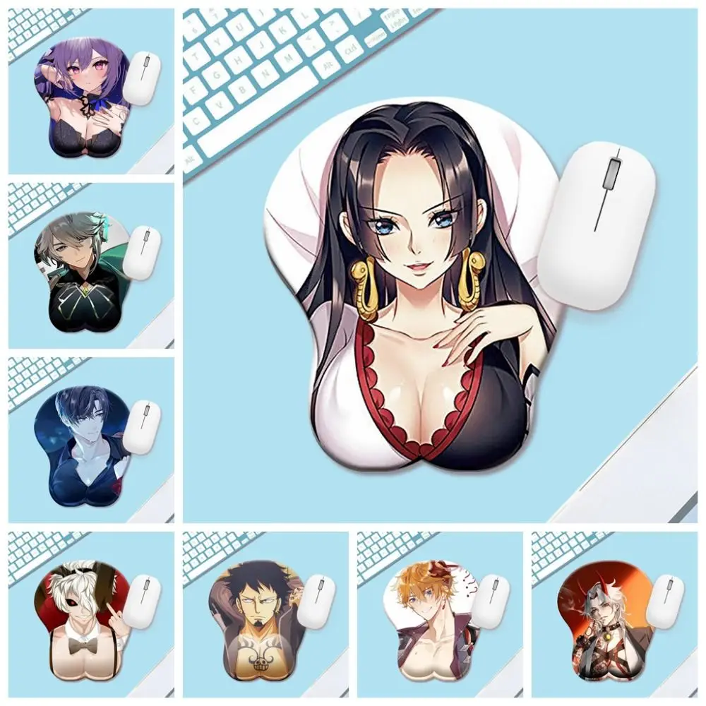 3D Stereo Anime 3D Mouse Pad Beauty Chest Comfortable Wrist Support Bobo Series Anime 3D Breast Mousepad Office