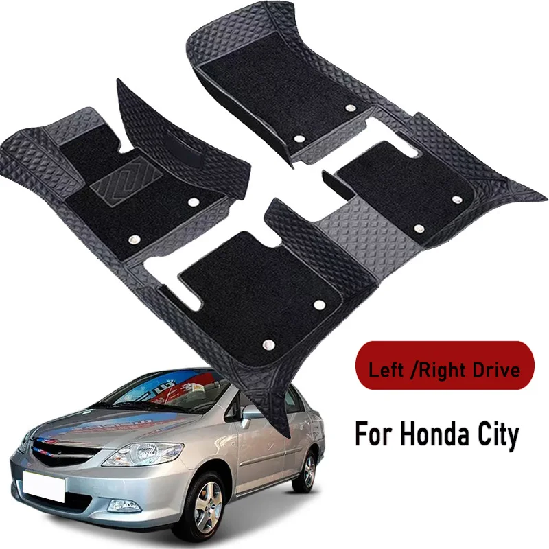 Car floor mats for Honda City 2005 2006-2007 Customauto foot Pads automobile carpet cover interior accessories