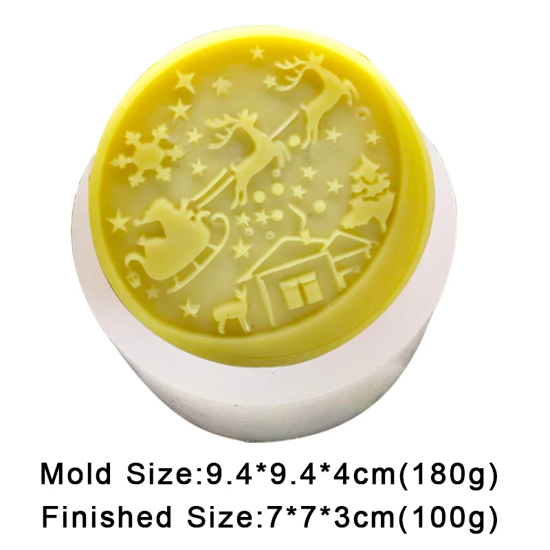 New Merry Christmas Silicone Soap Mold Santa Claus Elk Style DIY Soap Candle Making Mould Chocolate Kitchen Baking Cake Tools