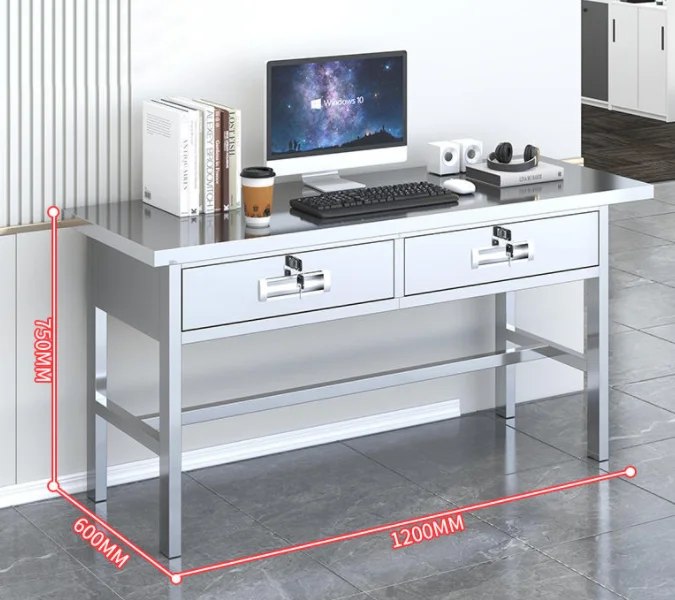 مصنع ورشة عمل مخصصة خالية من الغبار منضدة عمل من الفولاذ المقاوم للصدأ مع أدراج مكتب كتابة من الفولاذ المقاوم للصدأ #2