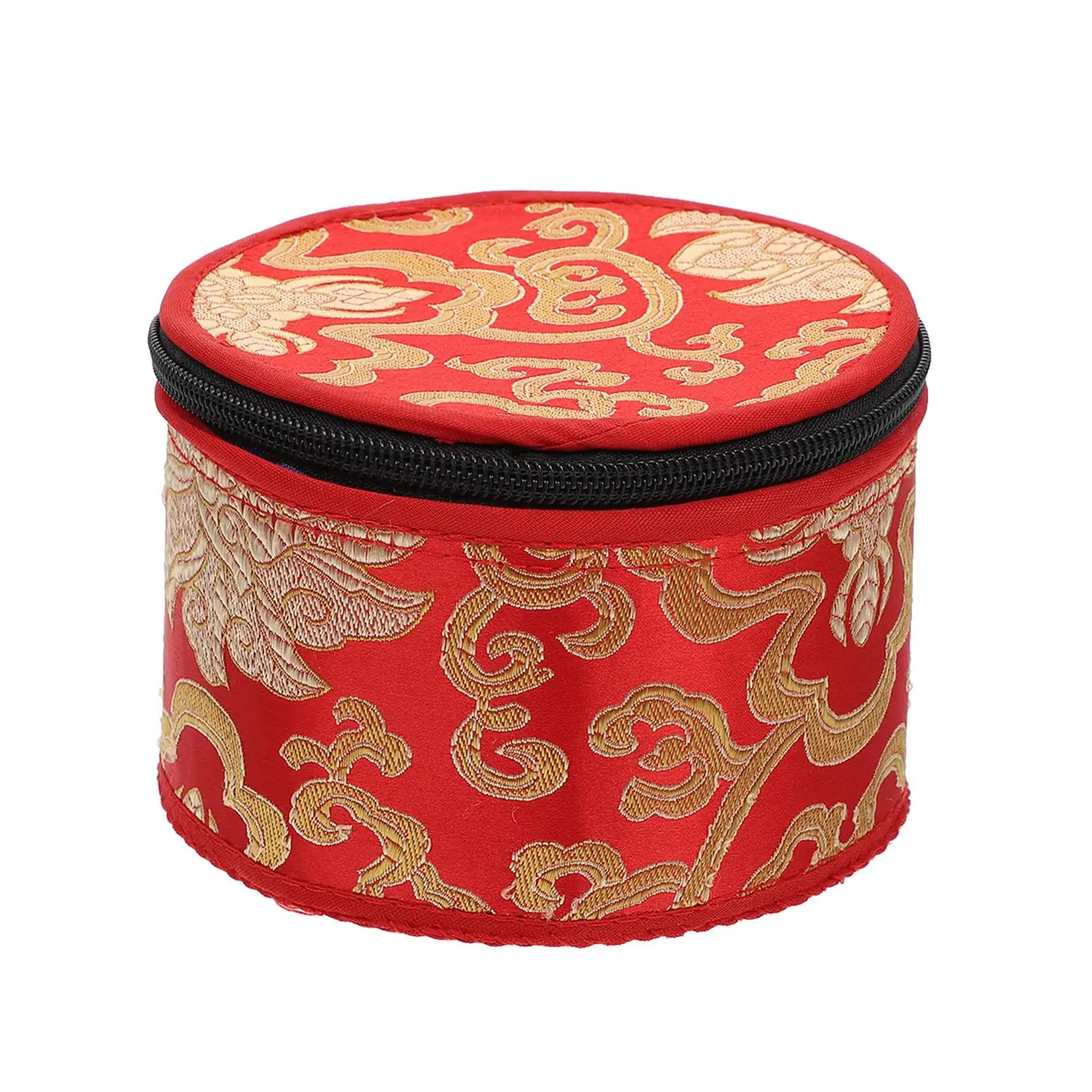 

Singing 16CM Tibetan Sound Singing Bowl Storage Bag Bowl Bag Cloud Pattern Storage Protector Zipper Luxury Practical