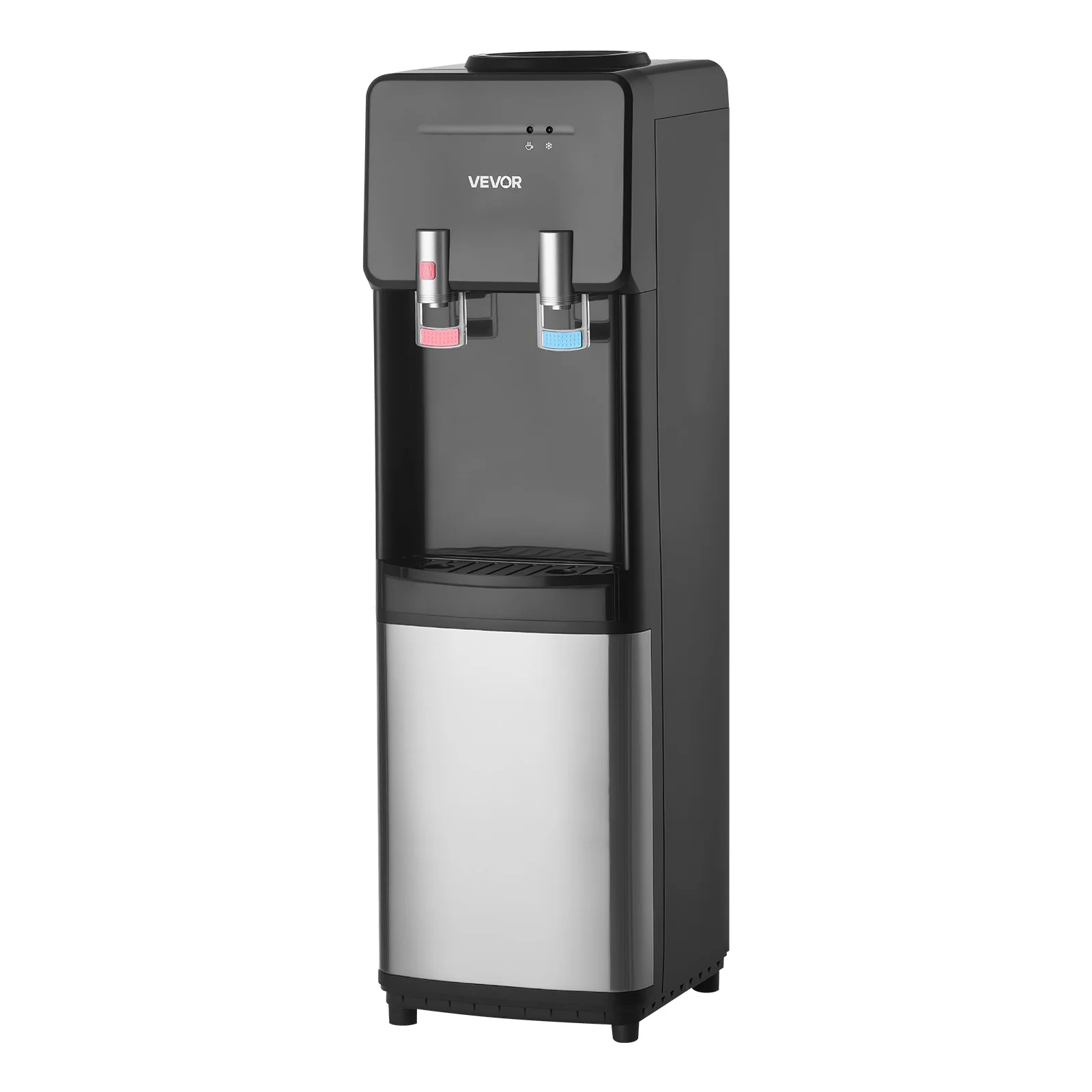 VEVOR Top Loading Water Cooler Dispenser Hot and Cold Water Dispenser for 3 or 5 Gal Bottles Sturdy Stainless Steel for Homes