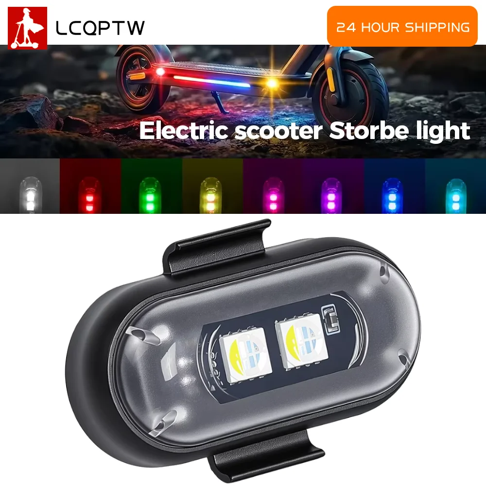 8 Farben RGB Kabellose LED-Stroboskop-Blitz-Positions-Warnleuchte für Ninebot MAX G30 G2 G65 ZT3 E2 E3 F2 F3 G3 für Xiaomi Lampenteil