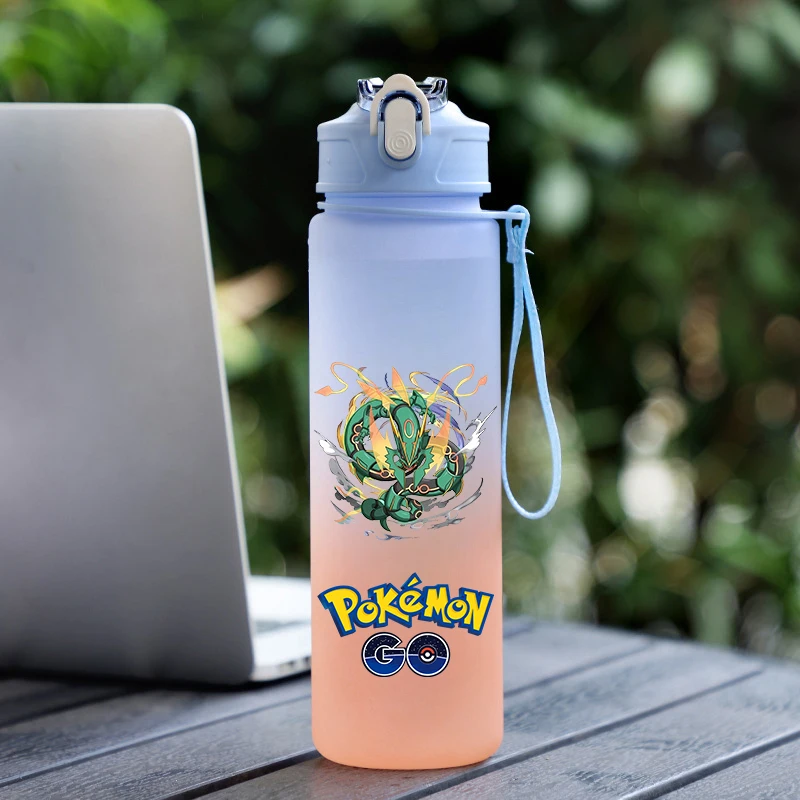 Pokemon 750ml Water Cup Cute Pikachu Mewtwo Drinking Water Bottle Outdoor Capacity Sports Children Anime Portable Plastic Bottle