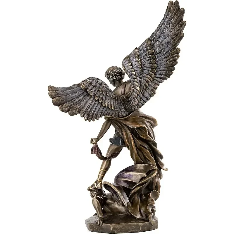 

Lucifer in Premium Cold-Cast Bronze - 14.5-Inch Collectible Angel Figurine tt Statue - Michael Archangel of Heaven Defeating