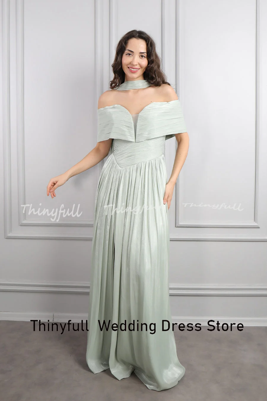 Suknie wieczorowe Thinyfull w kształcie litery A, arabskie, na studniówkę, z odkrytymi ramionami, błyszcząca satyna, długa suknia wizytowa w stylu Dubai, suknie wieczorowe, szyte na miarę.