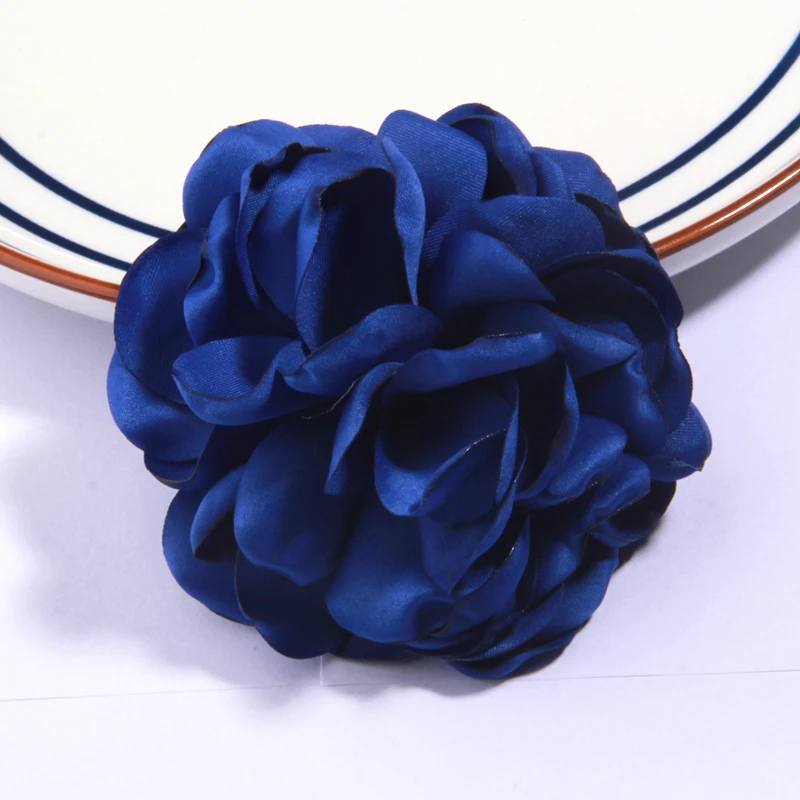 8CM Artificial Satin Rose Fabric Curling Flowers Clothing Dress Decor Boutique Wedding Decoration for Baby Headbands Accessories