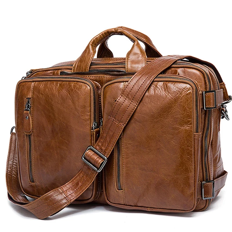 Maletín de cuero para hombre, bolsa para documentos y ordenador portátil, bolso de negocios para 14, gran oferta