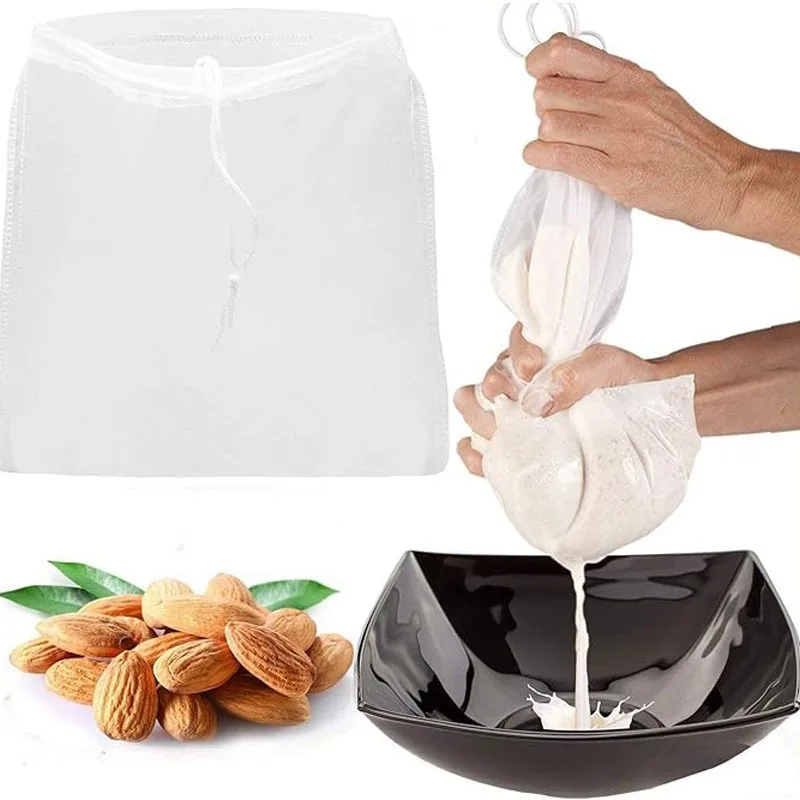 Bolsa de filtro de cocina que se puede reutilizar, yogur, té, queso, comida preparada, bolsa de filtro de alimentos para jugo, elaboración casera, bolsa de filtro de alimentos