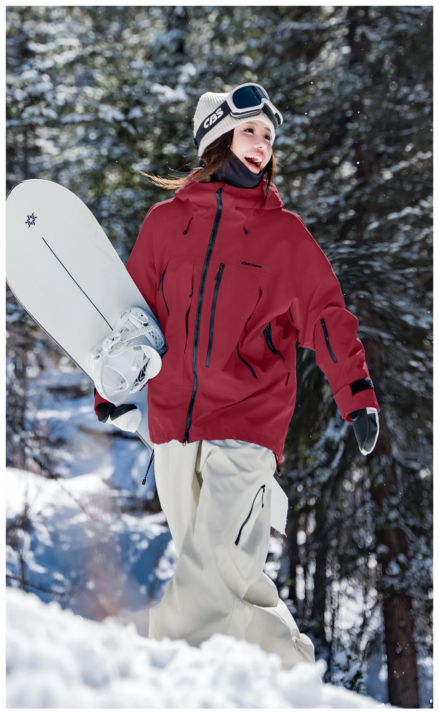 2026 John Snow Unisex Lose Skijacke Vollständig Versiegelt Wasserdicht Winddicht Warme Snowboardjacke für Männer und Frauen Winter Outdoor – Detail 28