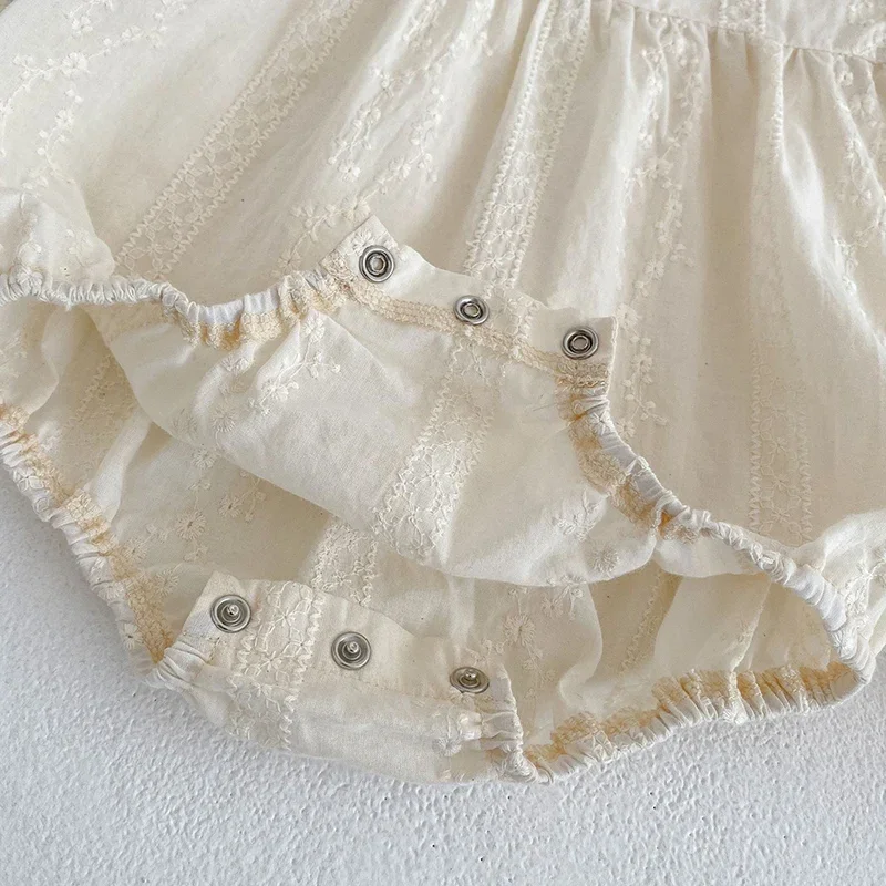 2025 Baby Girl Romper Summer 0-24M Children Clothes Korean Style Climbing Suit Short Sleeved Cotton Embroidery Newborn Romper - view 6
