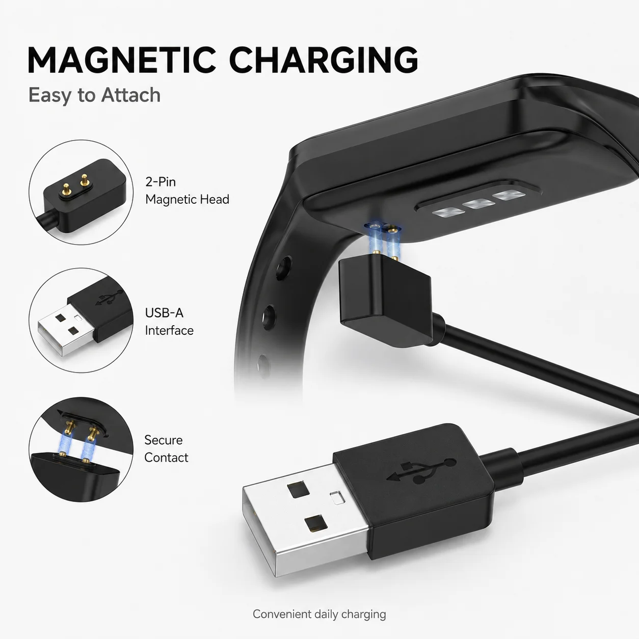 Magnetic Chargering For Xiaomi Smart Band 10/8/9/8 Active Redmi Watch 5/5Acitve/3 Active/Watch 4 Universal USB Charging Cable