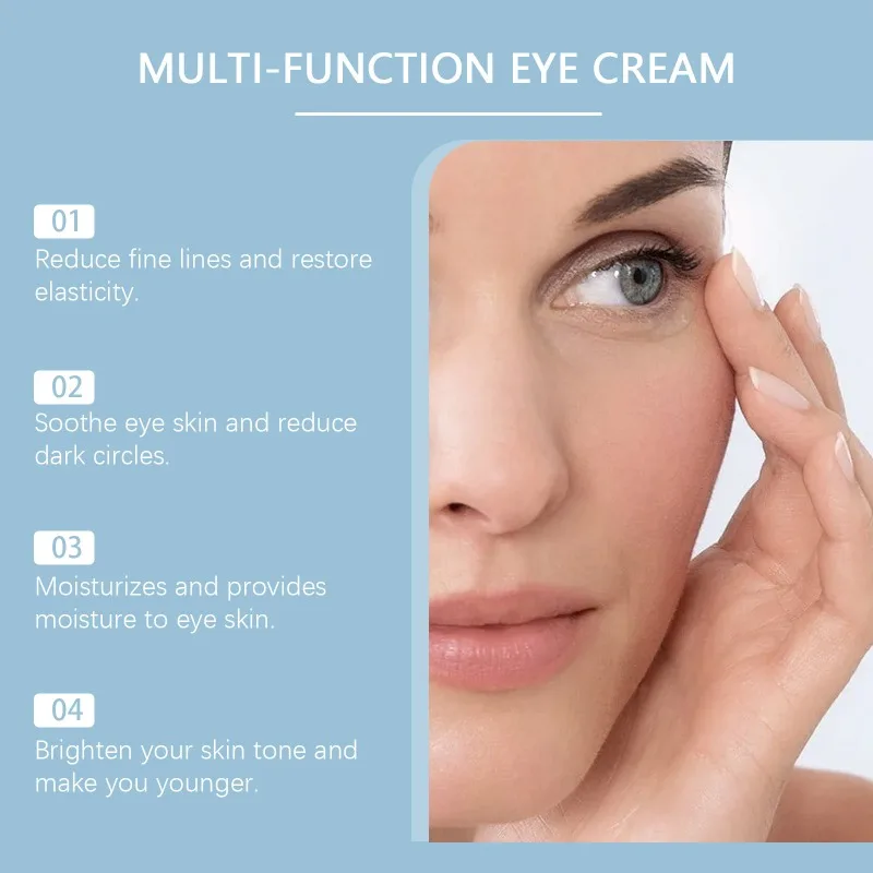 Crema hidratante para ojos, 60g, iluminadora, antihinchazón, decolora, cara, ojos, línea fina, antiarrugas, ojeras, crema para el cuidado de la piel