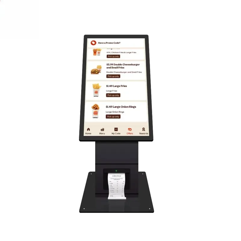 21inch Supermarket Restaurant Self Ordering Kiosk Self-Service Touchscreen Tabletop Payment Kiosk with Ticket Printer
