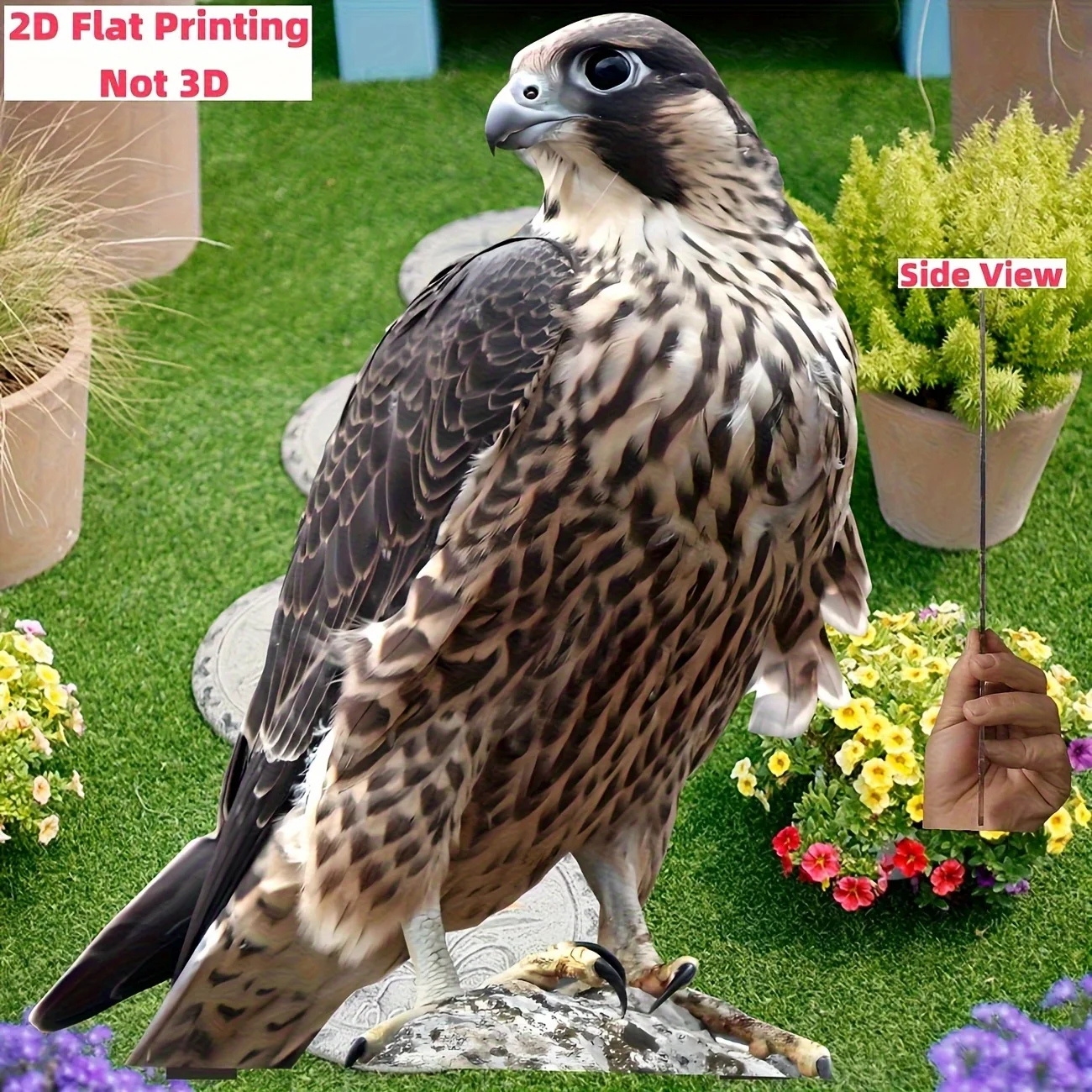 1 Stück Falcon 2D Acryl-Gartenstecker - Realistische Außendekoration, Geeignet für Hof- und Bauernhofdekoration – Detail 4