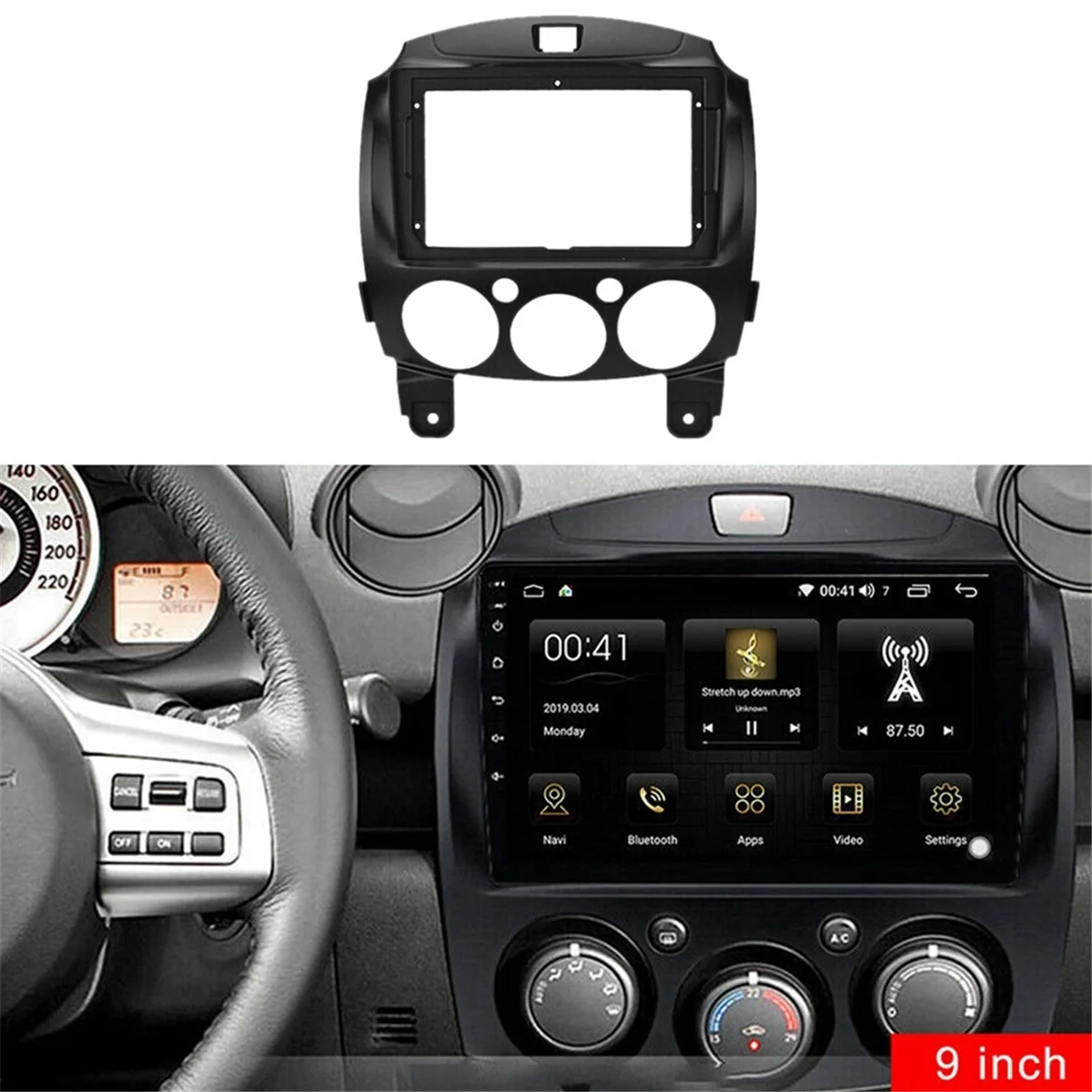 9 Inch Car Frame Fascia Adapter for Mazda 2 Demio 2007-2014 Android Radio Dash Fitting Panel Kit