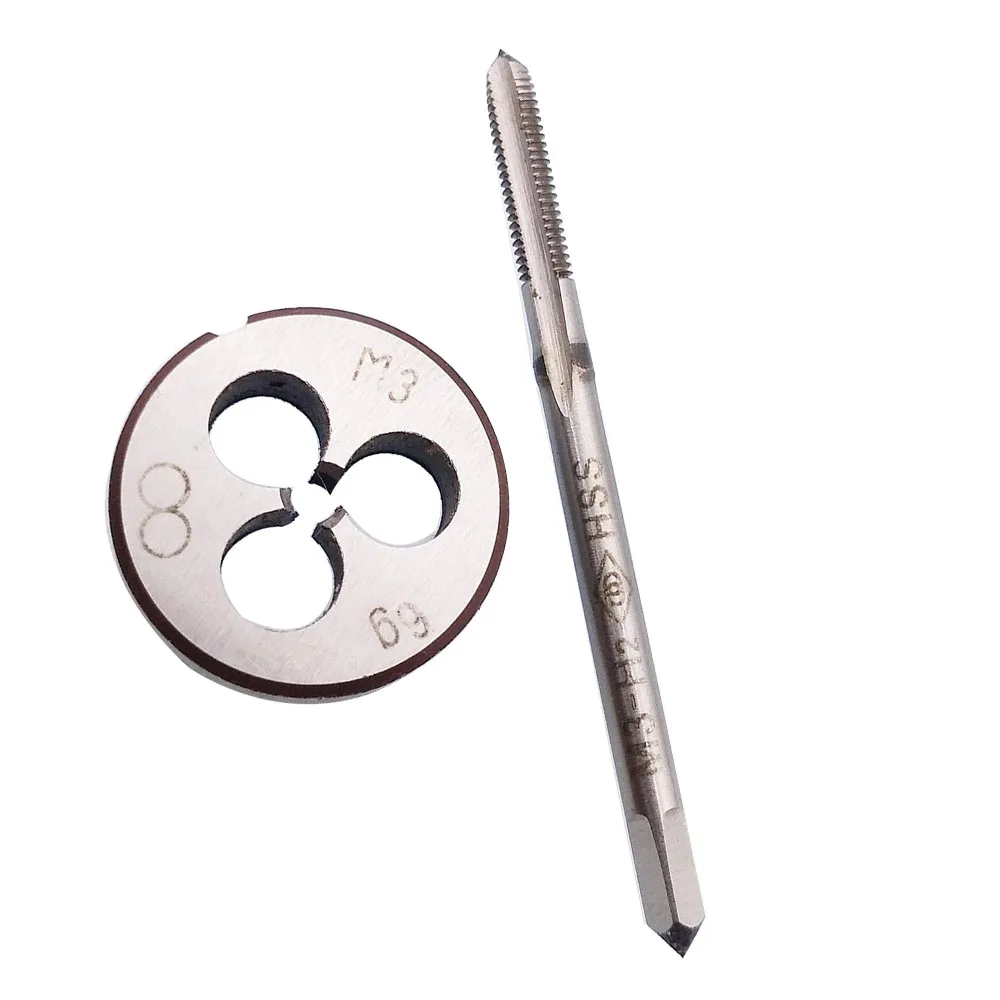 M3X0.5 MM HSS Hệ Mét Tập Và Chết Bộ Chủ Đề Tập Và Vòng Ren Chết Tay Phải HSS Côn