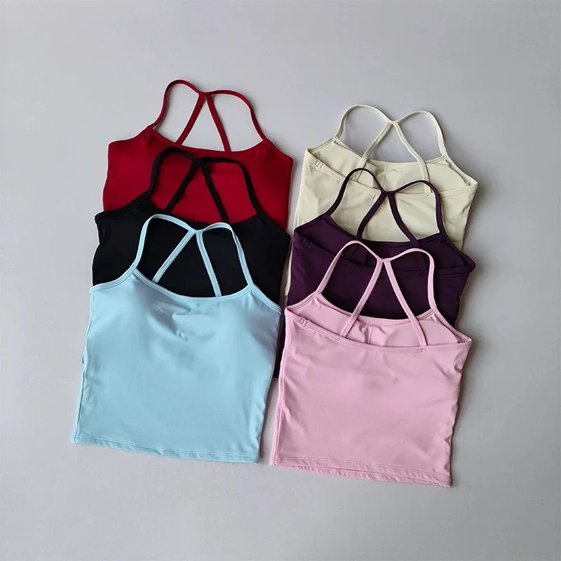 Damen Yoga Tanktop mit eingebauten Polstern, schnelltrocknendes, atmungsaktives Fitness-Top, Sportweste mit schönem Rückendesign für Lauftraining – Detail 16