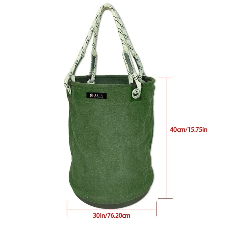 40*30cm Large Bucket Tool Bag Multi Tool Portable Rugged Canvas Storage Bag for Framer Woodworker Electrician Mechanic