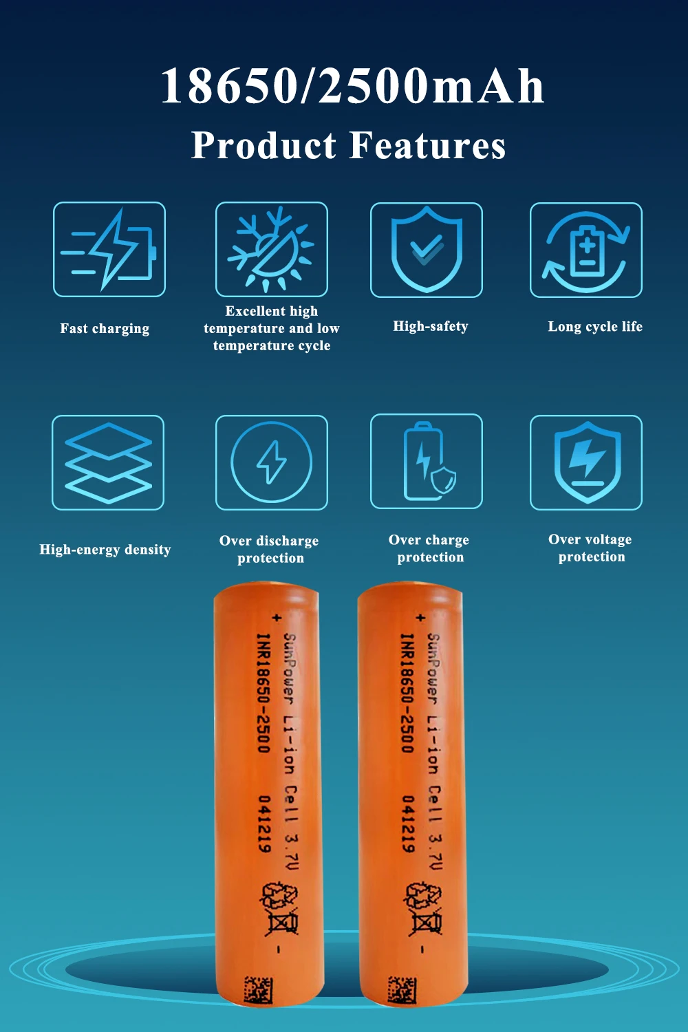 3.7V 2500mah аккумулятор 18650 High-quality INR18650-25T Rechargeable Battery 30A 10C Lithium Battery