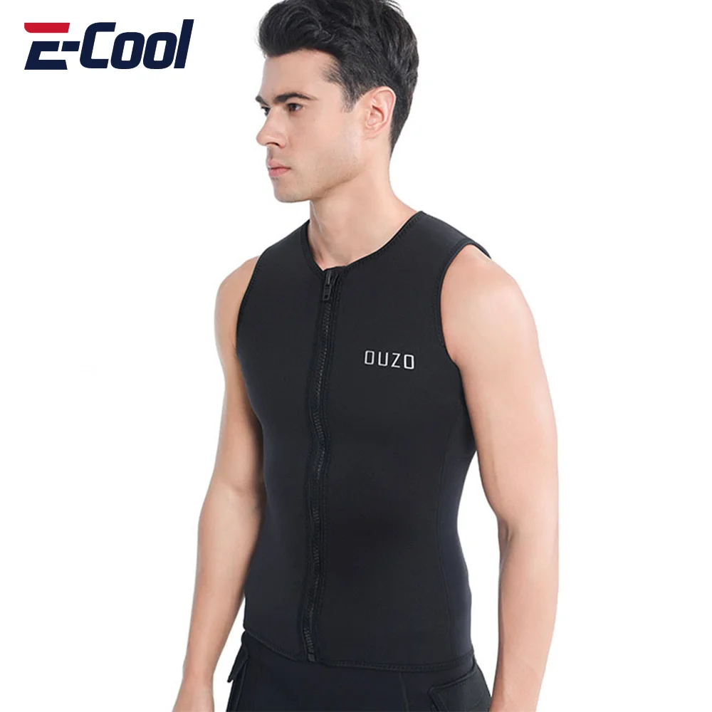 

Men Flexible Wetsuit Vest 3mm CR Neoprene Sleeveless Black Retro Diving Vest For Windsurfing Surfer Sailing Pants