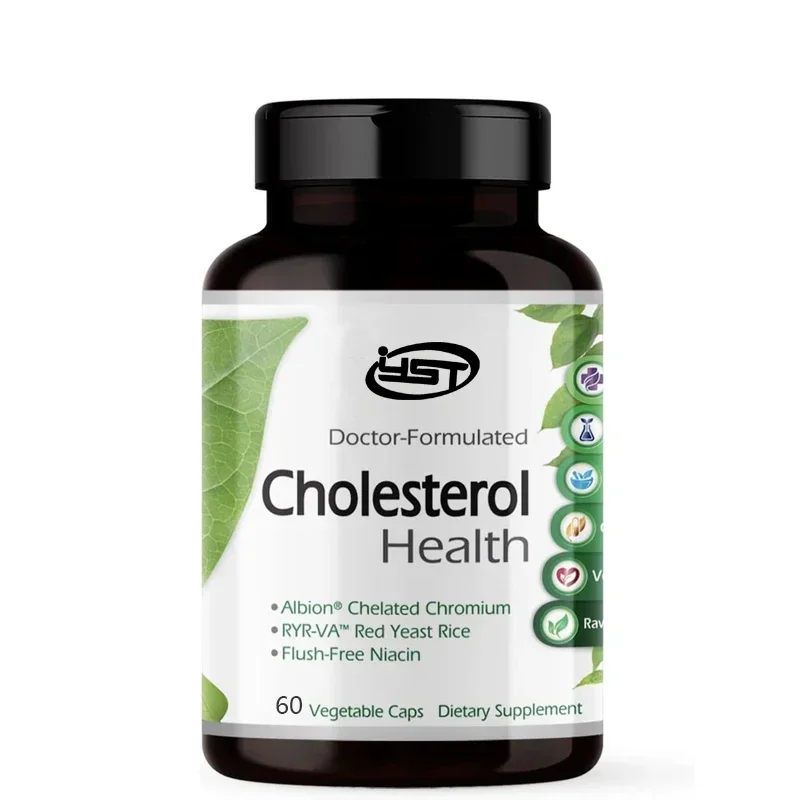 Cholesterol Health - Contains Coenzyme Q10, Non Rinse Niacin, RYR-VA, and Garlic -60 Vegetable Capsules