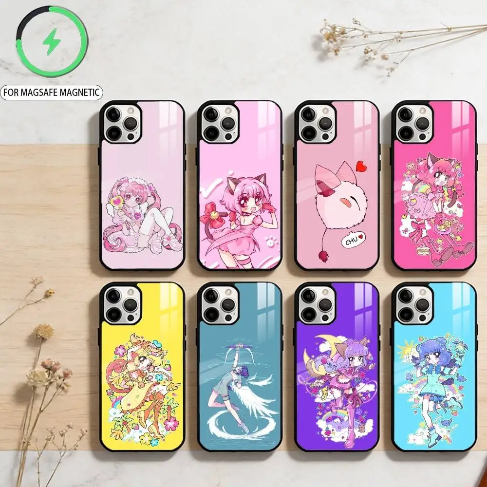 

T-Tokyo Comics M-Mew Mew Magnetic For Magsafe Wireless Charging Phone Case For iPhone17,16,15,14,13,12,11 Plus,Pro Max