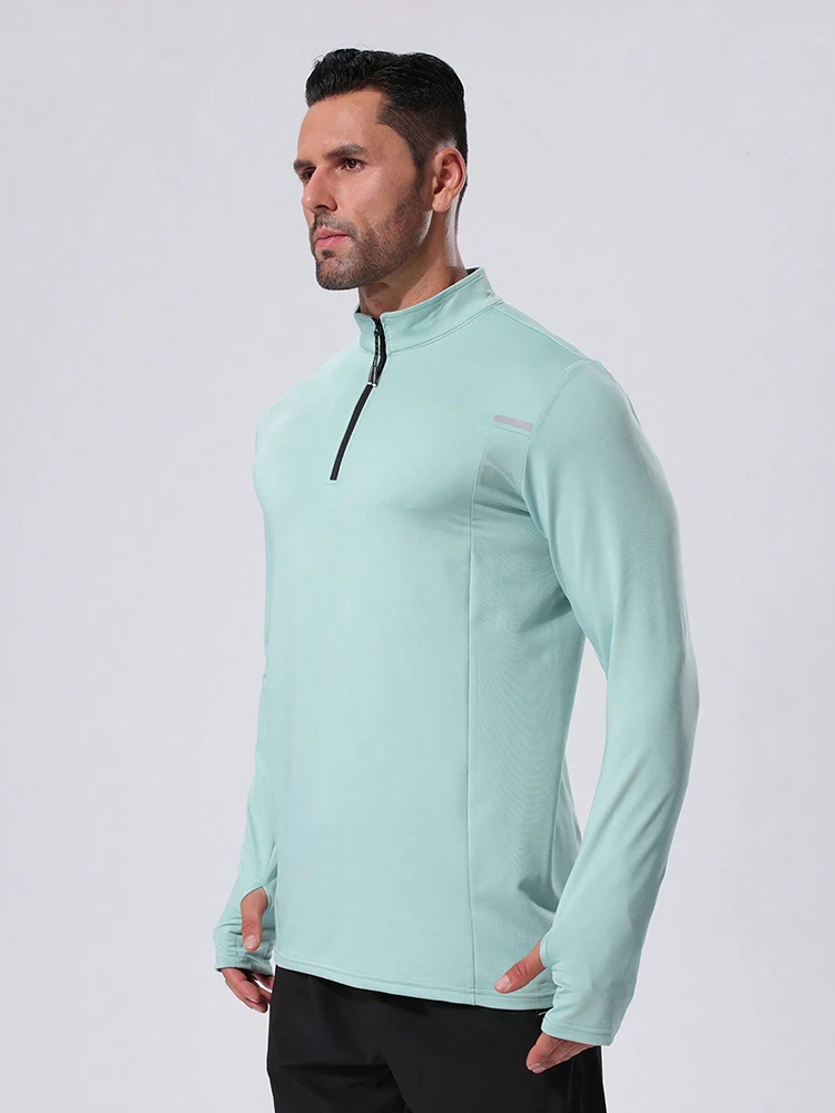 Męska bluza z zamkiem błyskawicznym, męskie bluzy z pulowerem, koszula sportowa, męska bluza z zamkiem błyskawicznym 1/4 — zdjęcie 6
