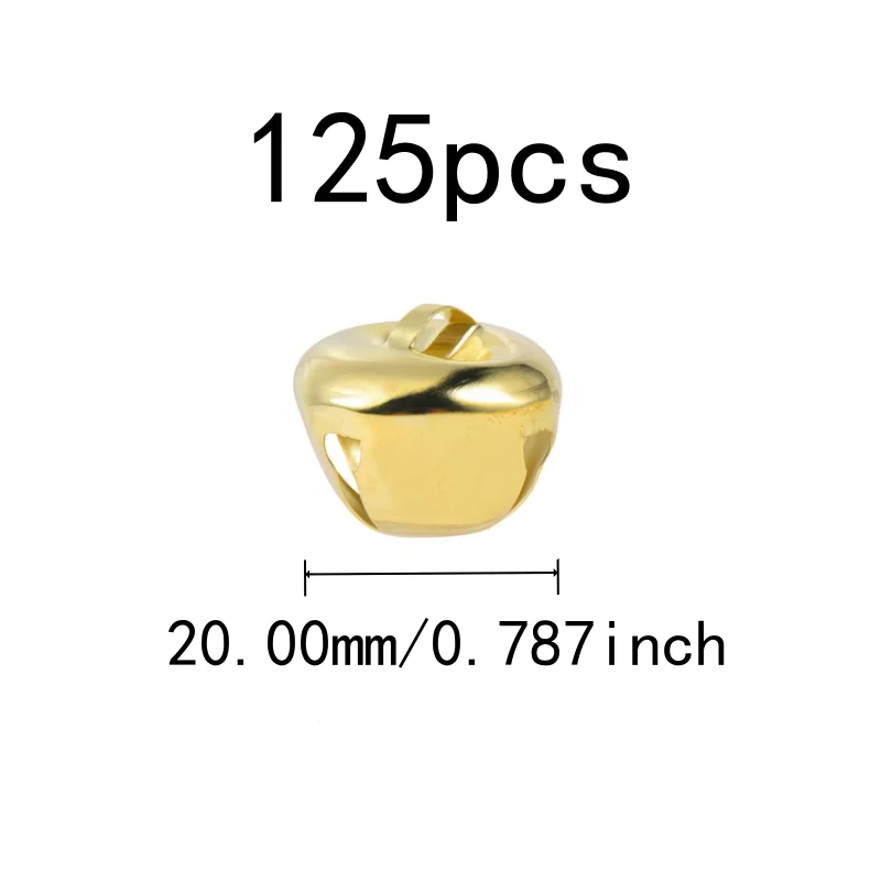 Clear Crisp Sound 20mm Cross Bells, 125 pcs, Wedding Decoration, Small Delicate Size for Home Hanging Ornament, Gold