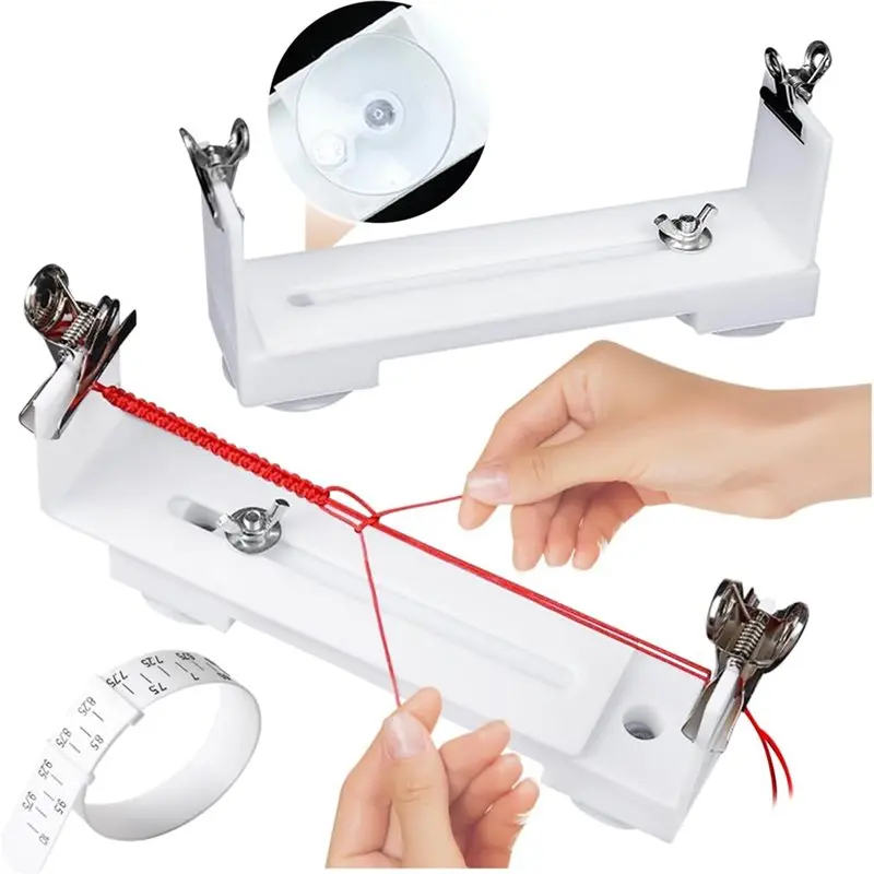 

ABUH-Paracord Jig Suction Cup Adjustable Hand Knitting Jig Maker Bracelet Maker Desktop DIY Braiding Tools