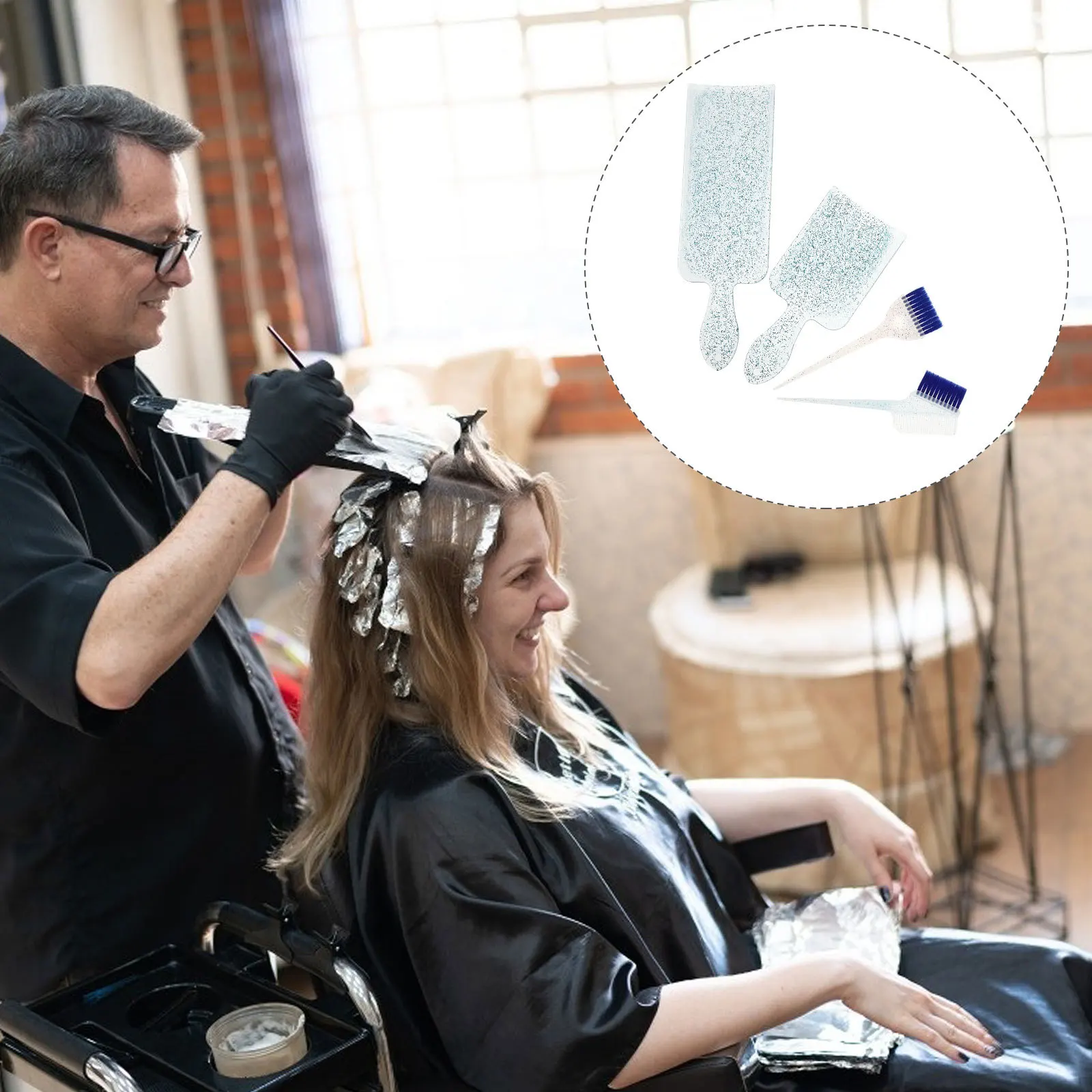 1Set Hair Dyeing Tool Plastic Nylon Material Convenient DIY Special Colors Hair Dye Brush Highlighting Board Oil Dyeing Board - Image 2