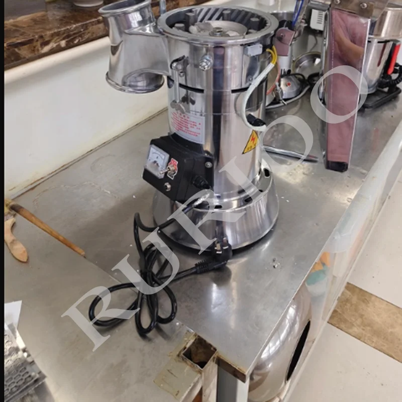 Fully Automatic Mini Powder Grinder Pulverizer 2-Hammer Vertical Stagewise Grain Spice Mill 220V  for Nut Flours