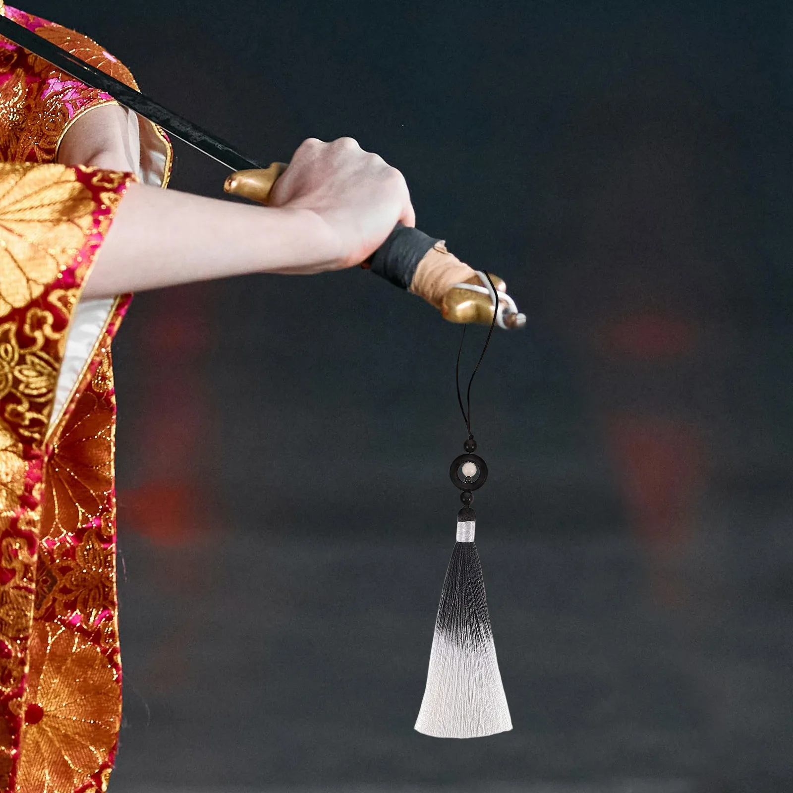 

2Pcs Tassel Chinese Style Polyester Pendant Wushu Taichi Decoration Martial Arts Charm Chinese Tassels