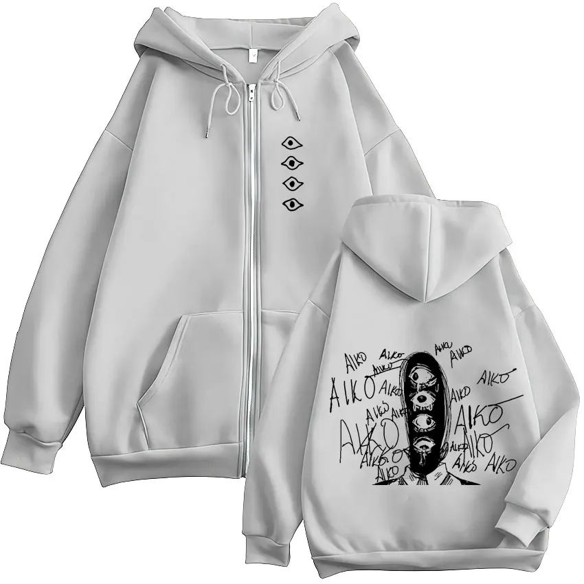 Oyasumi Goodnight Punpun Aiko Tanaka Manga Reißverschluss-Hoodies für Männer und Frauen, modische, übergroße Sweatshirts mit Reißverschluss, Jacken, Mäntel – Detail 3