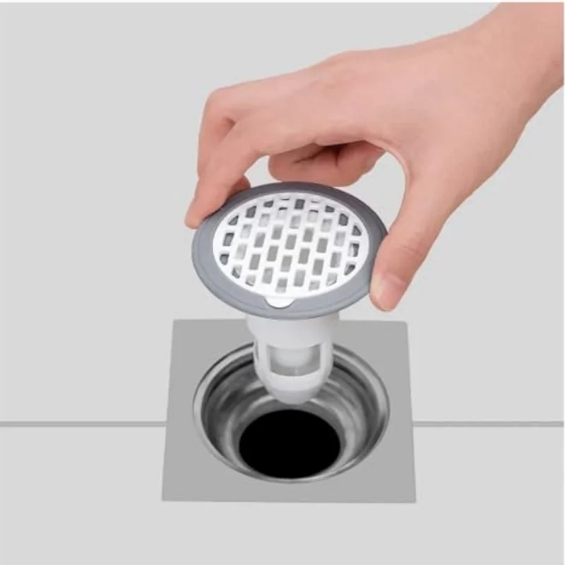 Odor-Resistant Shower Drain Valve - Repels Insects, Keeps Bathrooms Fresh and Clean, Durable Plastic, Easy-to-Use Hair Trap