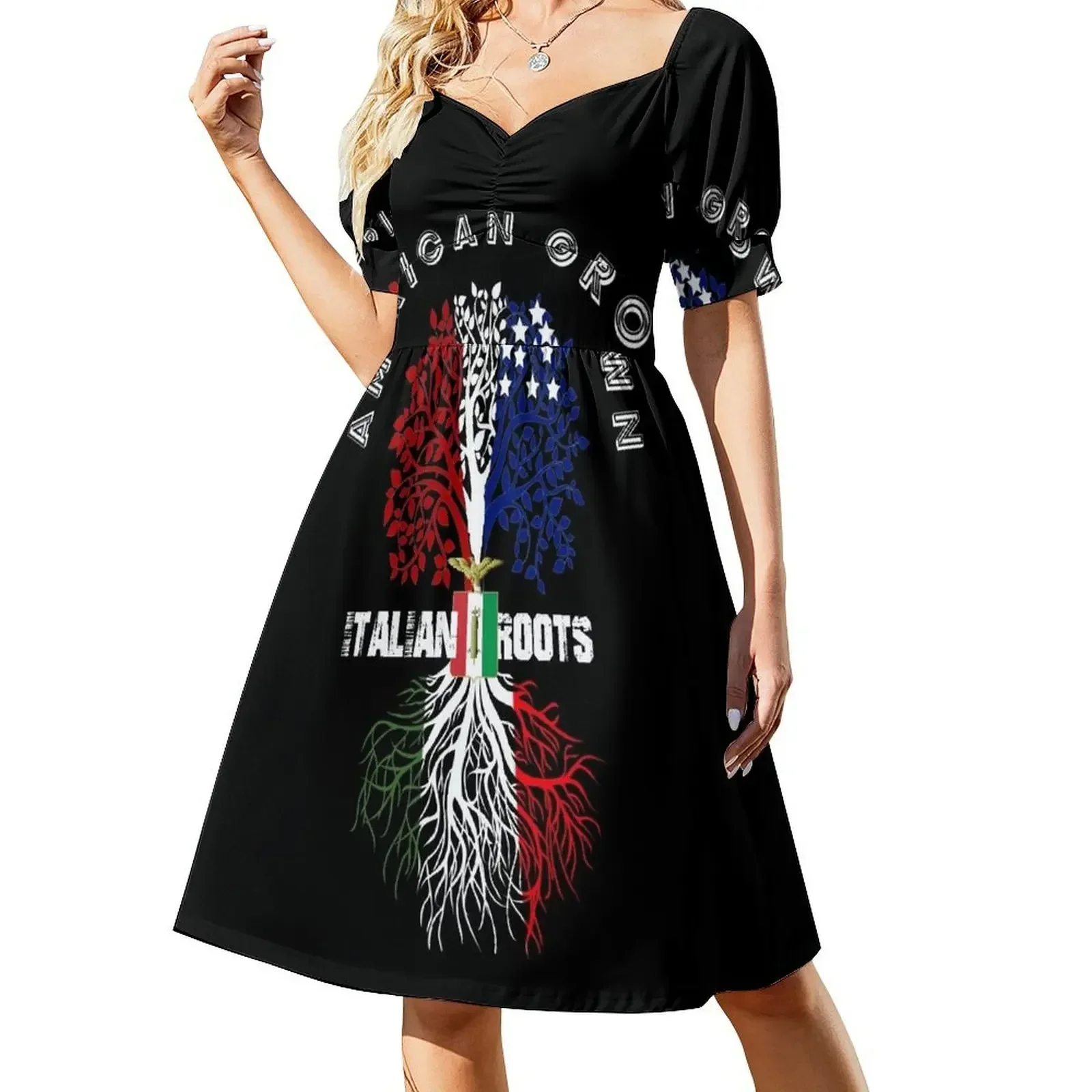 

Italian Roots American Grown Short-Sleeved Dress women evening dress elegant women's dresses sale Dress