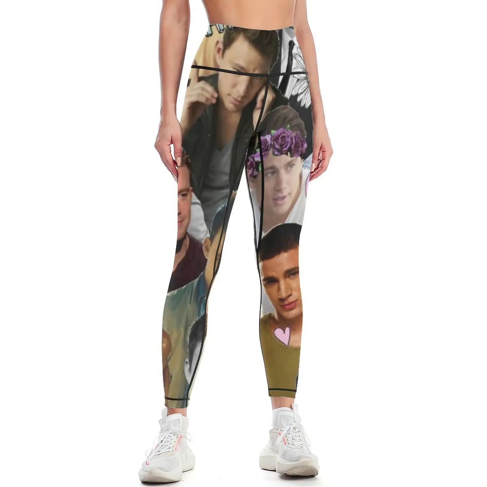 

Channing Tatum Collage Leggings push up fitness flared fitness set gym Women's high waist Womens Leggings
