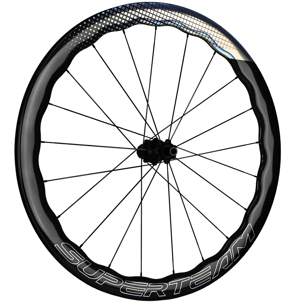 SUPERTEAM Disc Brake Carbon Wheels UCI Quality Carbon Rim 700C Tubeless Clincher Road Bike Wheels HG/XDR