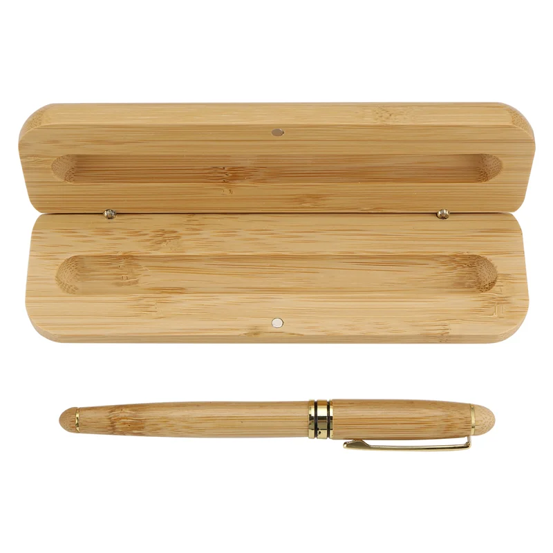

ABRJ-Vintage Elegant Bamboo Fountain Pen With Box For Business Gifts Luxury Brand Office Writing Pens