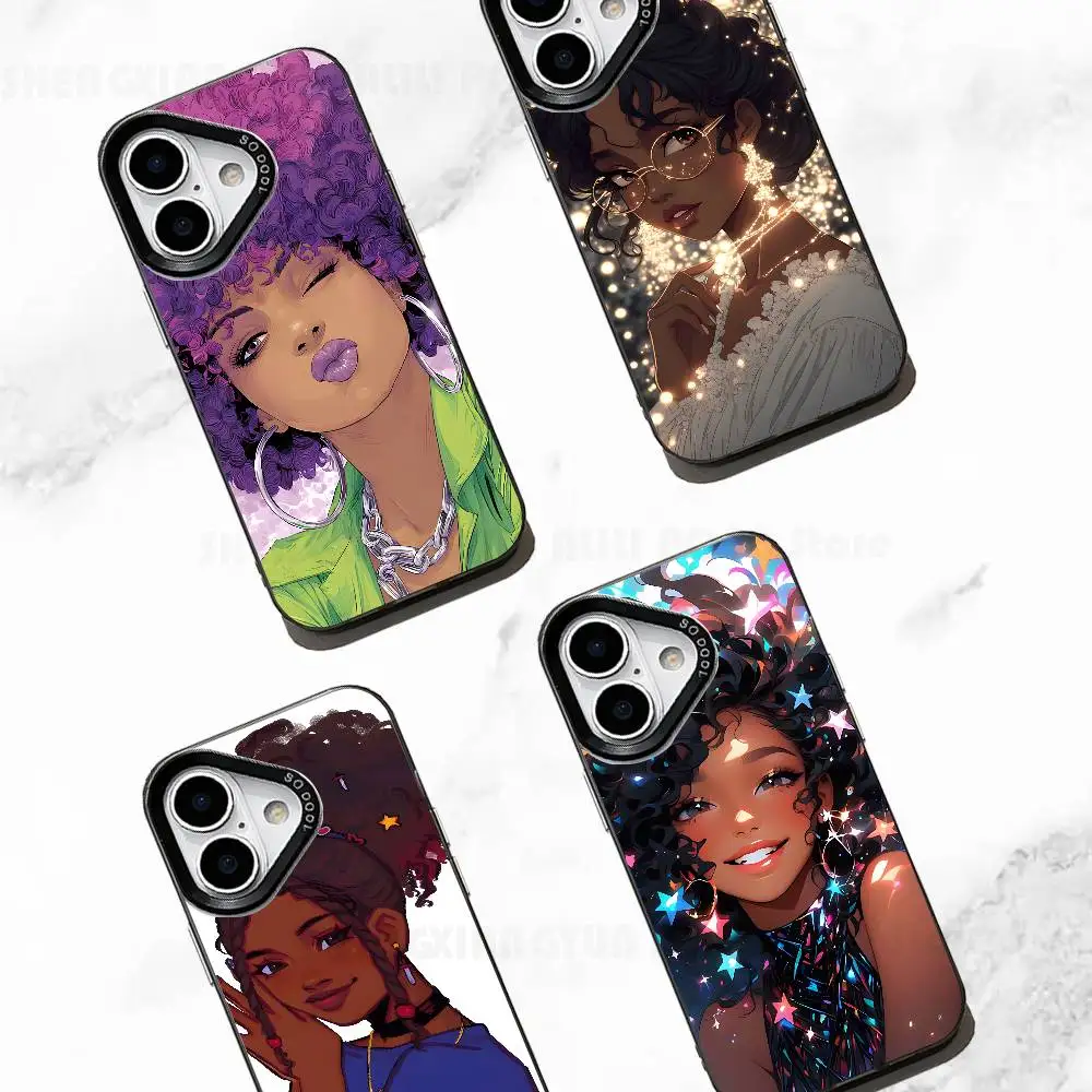 

Art Cut Afro Girl Case For IPhone 11 12 13 14 15 16 17 Pro Max XS X XR Cover