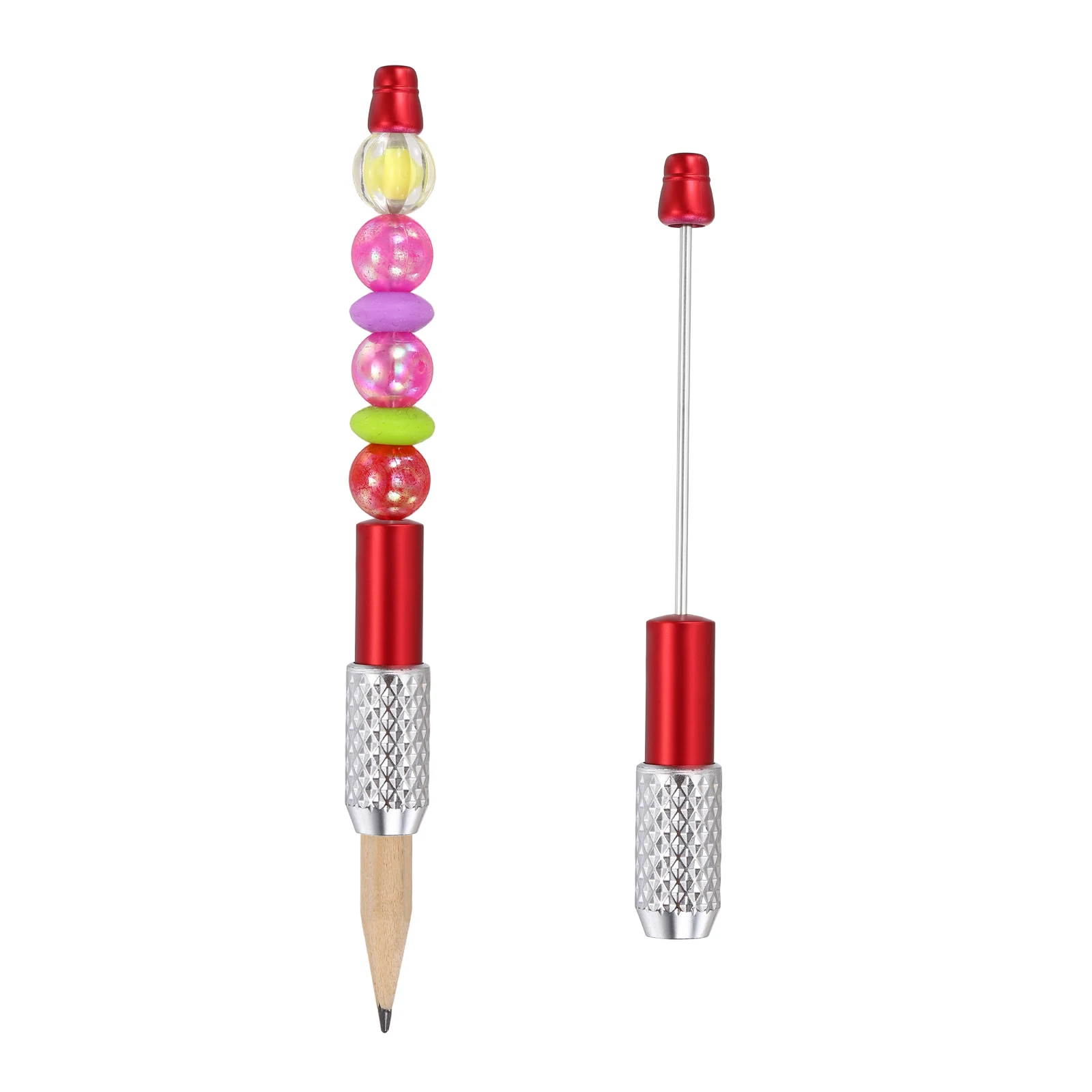 2Pcs Beadable Pencil Extenders Pencil Holder Lengthener Pen Sleeve DIY Craft Accessory for Colored Short Crayon Drawing Writing
